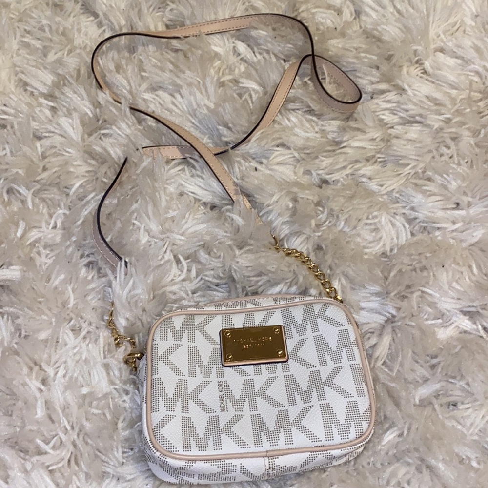 Michael Kors white mini crossbody